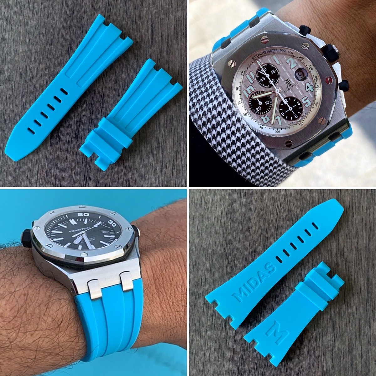 Riviera Blue rubber strap for 42mm Audemars Piguet Royal Oak