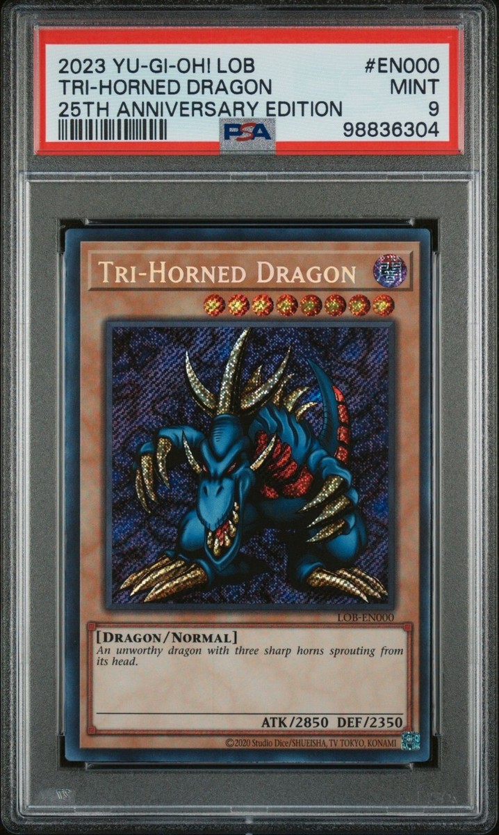 Yu-Gi-Oh! PSA 9 Tri-Horned Dragon LOB-EN000 Legend of Blue Eyes