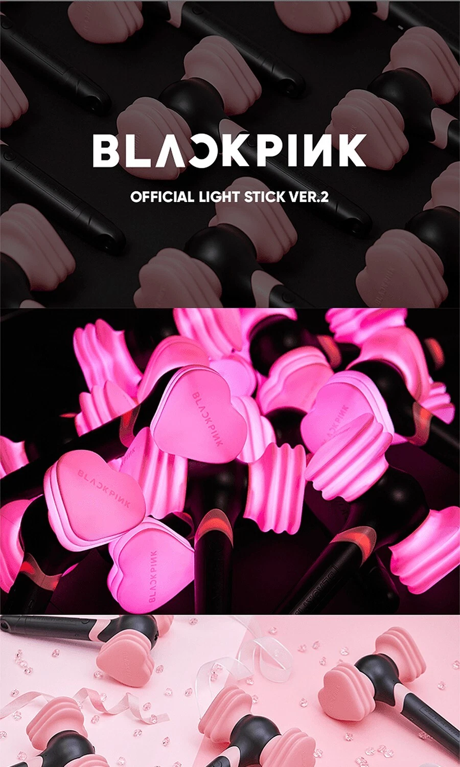 BLACKPINK OFFICIAL LIGHT STICK VER.2 MD GOODS FANLIGHT w/Strap