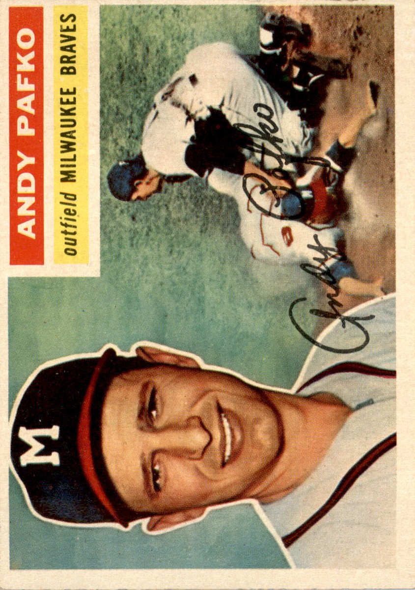 ゲームセンター・ゲームカード ANDY PAFKO 1956 TOPPS #312 PSA 8(OC