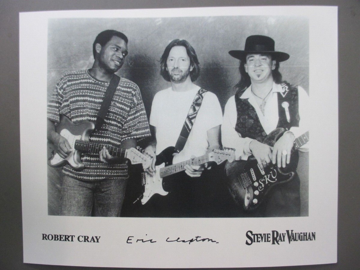 Stevie Ray Vaughan black & white 8 X 10 glossy promo photo Eric