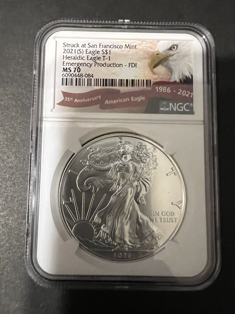 銀貨 Struck at San Francisco 2021 MS70 2020–2021(S) 1-oz Silver