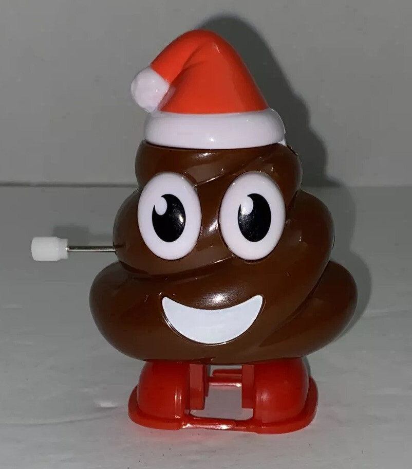 Flix OH POOP Wind Up Toy Candy Dispenser Brown Poop Emoji with