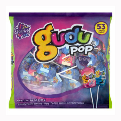 Sonric's Gudu Pop 53-pcs Net Wt 15.8-oz Flavor Mix & Pop Blue