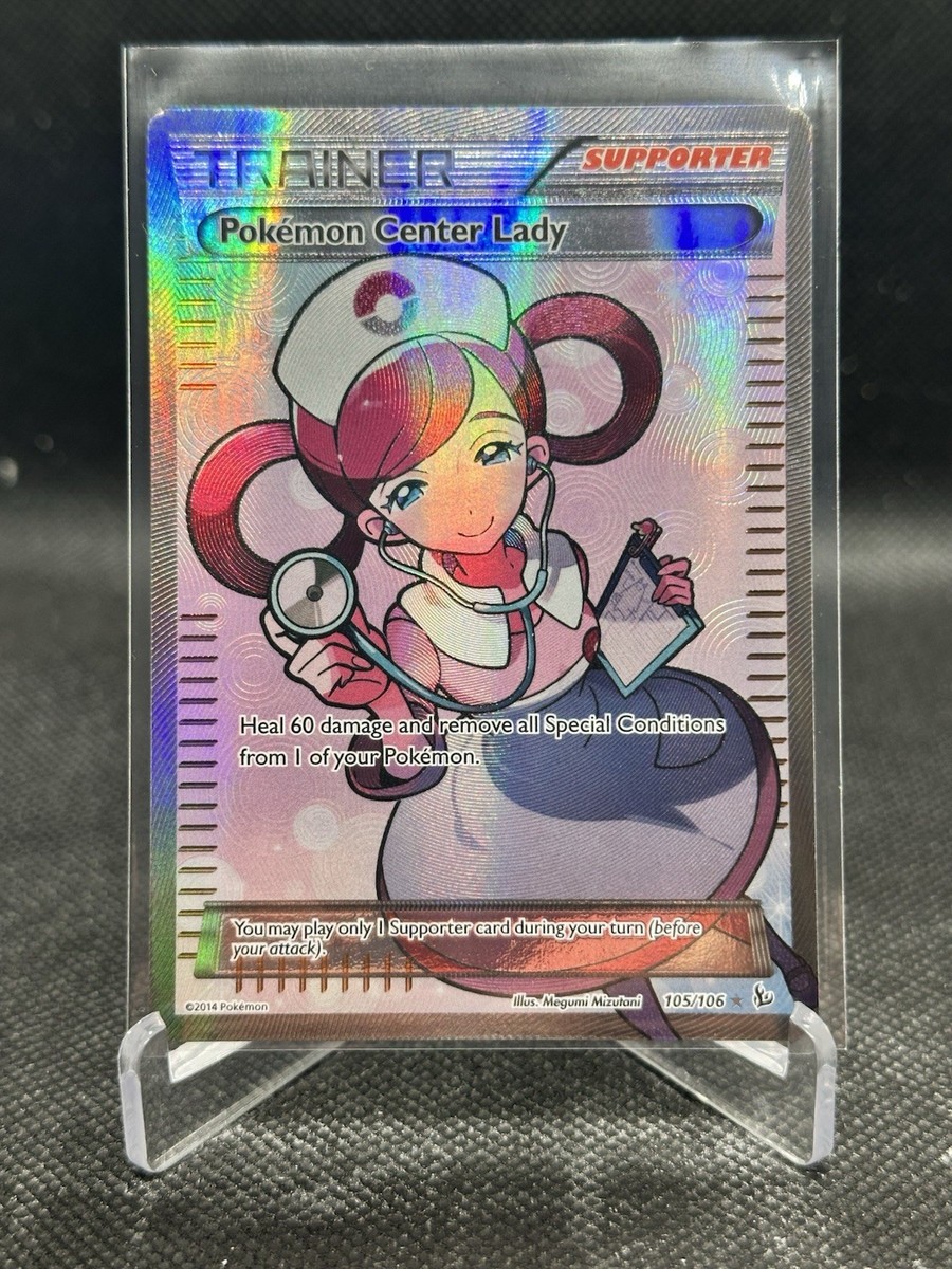 FULL ART Pokemon Center Lady ULTRA RARE 105/106 Pokemon XY
