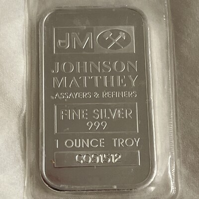 JOHNSON MATTHEY 1 OZ 999 SILVER BAR - Original Seal JM B13 | eBay