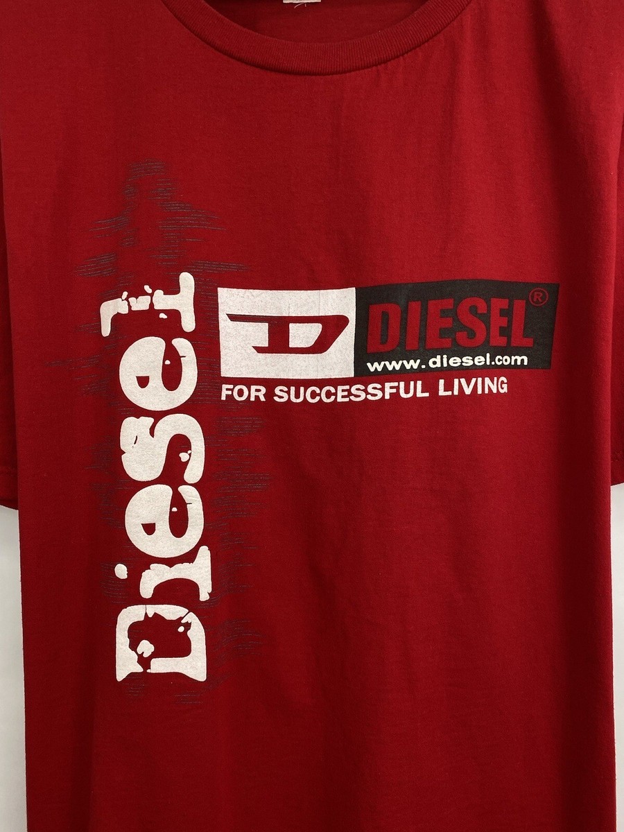 🇺🇸 Vintage 90s Diesel Big logo t-shirt retro rare Y2K size XXL
