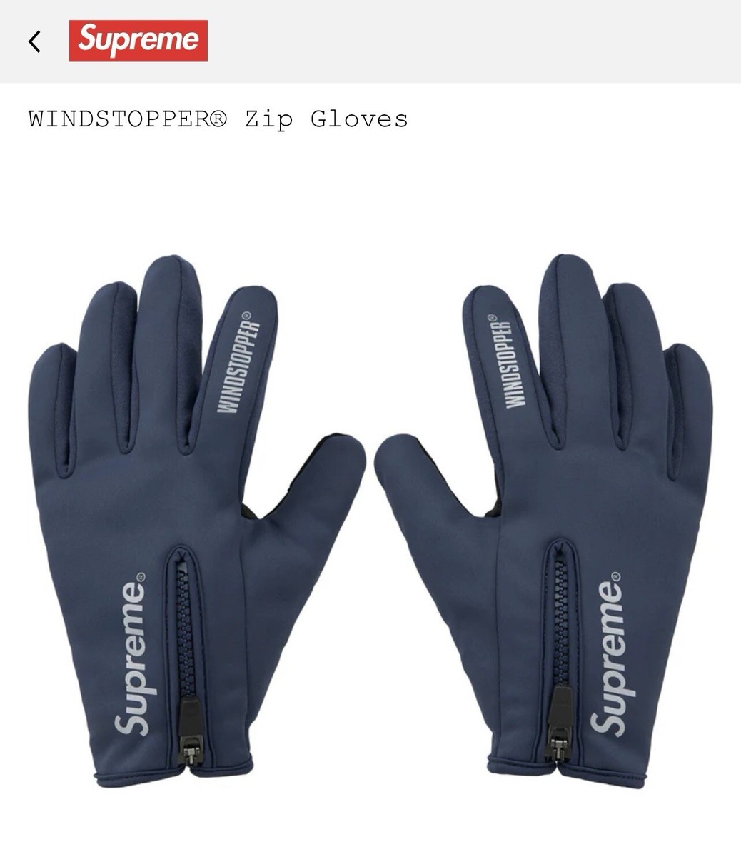 Supreme WINDSTOPPER Zip Gloves Navy Size M | eBay
