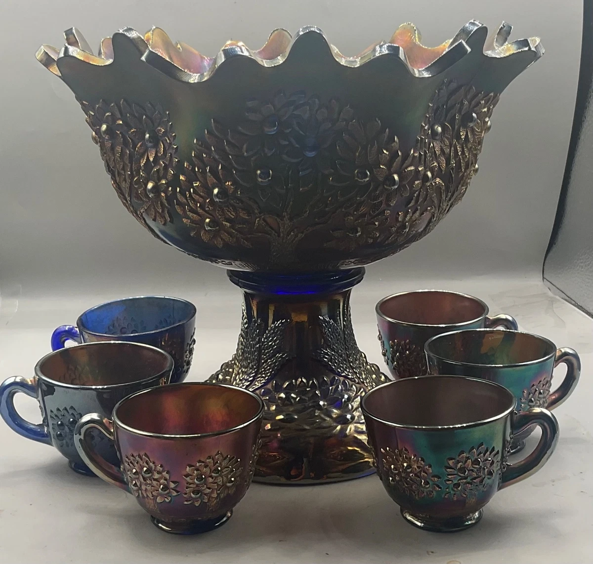 fenton blue carnival glass products for sale | eBay