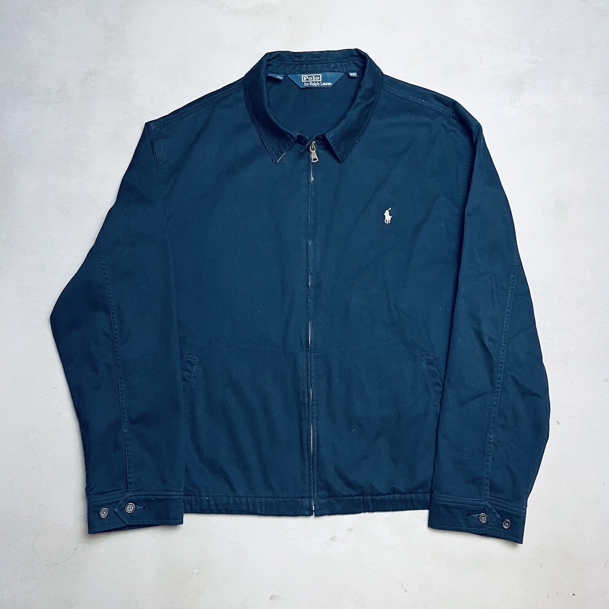 Polo Ralph Lauren Jacket Full Zip Blue Plaid Lined Jacket Mens XXL