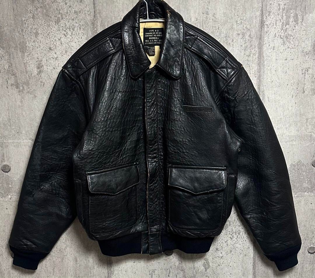 Masterpiece Avirex A-2 Military Flight Leather Jacket S Black