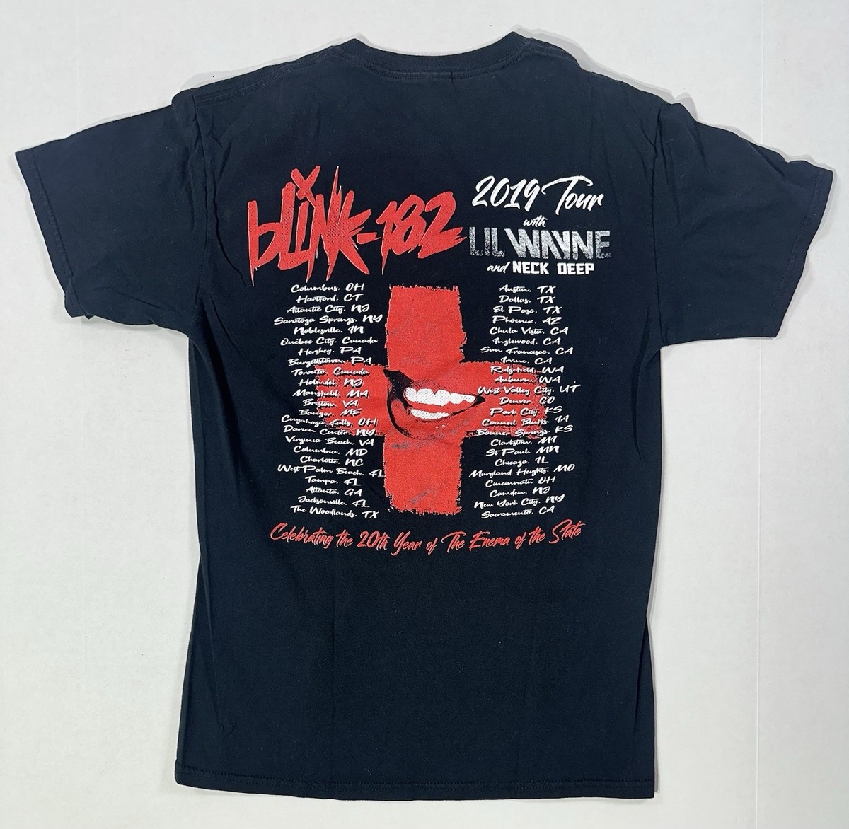 Blink-182 Lil Wayne Tour T-Shirt 2019 Mens Small Double Sided Band