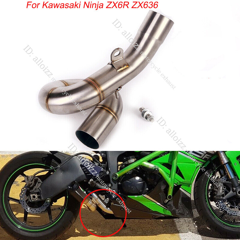 Mid Pipe For Kawasaki Ninja ZX6R ZX636 2009-2023 Exhaust