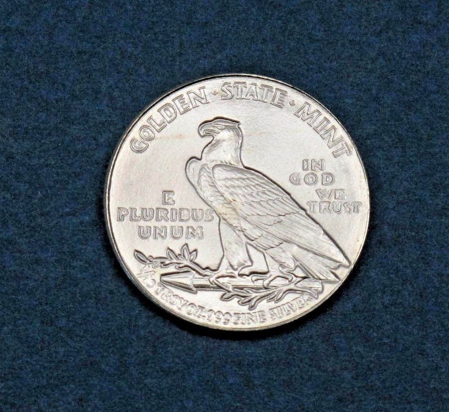 1/10oz Silver 1929 Incuse Indian Head-Eagle Reverse Fractional