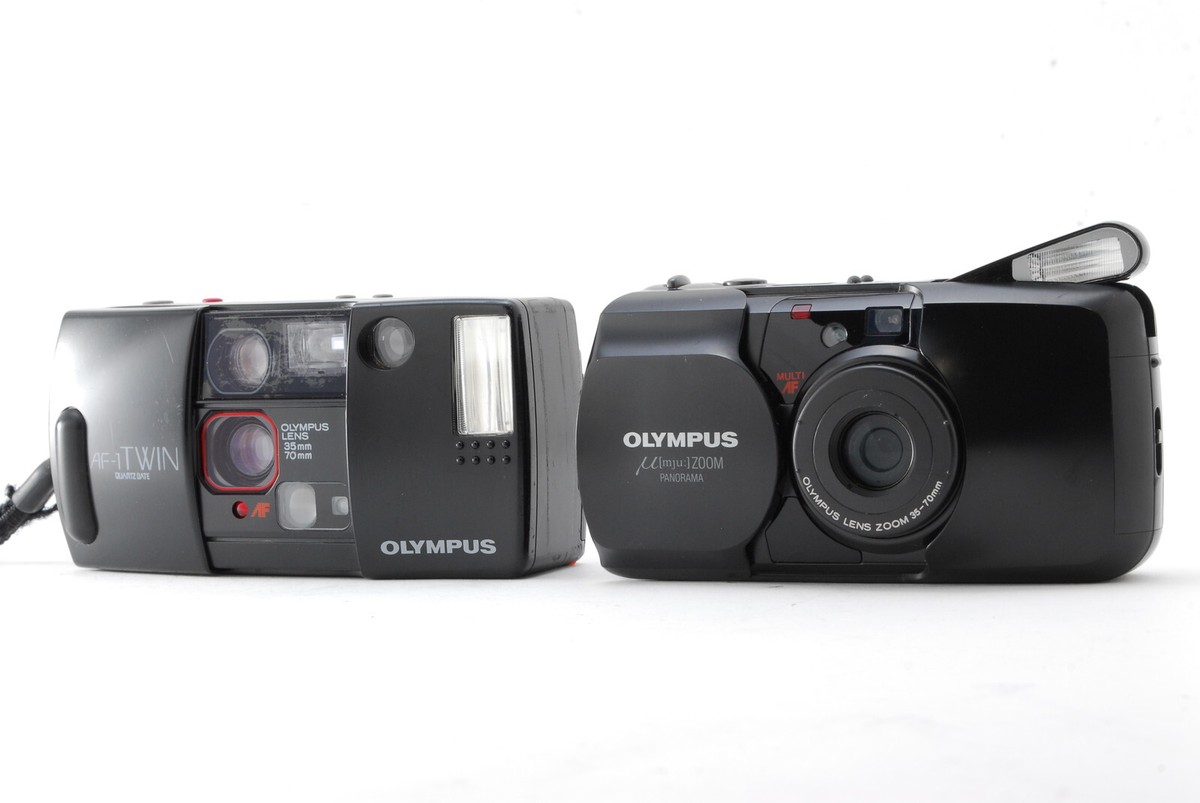 35mm Film Camera Olympus Mju Zoom Panorama Set Of [For Parts