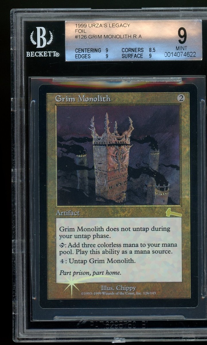 Grim Monolith foil - Urza's Legacy, BGS 9 MINT. MTG (pop 1 of 34