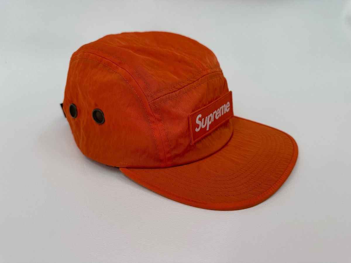 Supreme Orange Waxed Cotton Side Vents Adjustable Camp Cap Hat