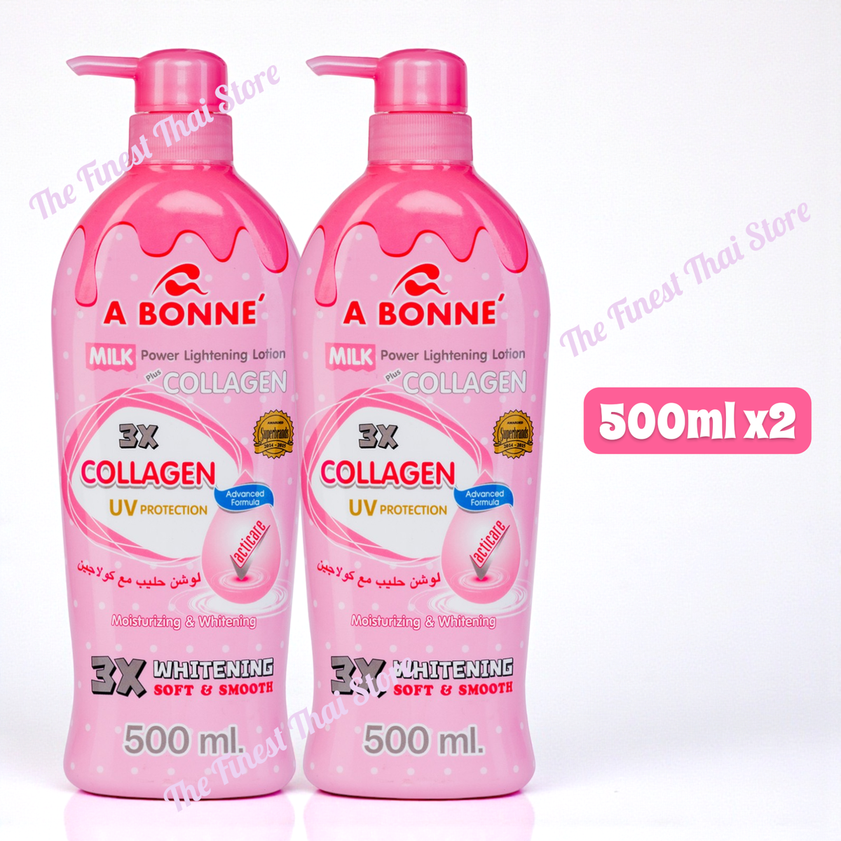 2 x 500ml : A Bonne Milk Power Lightening Lotion Plus Collagen