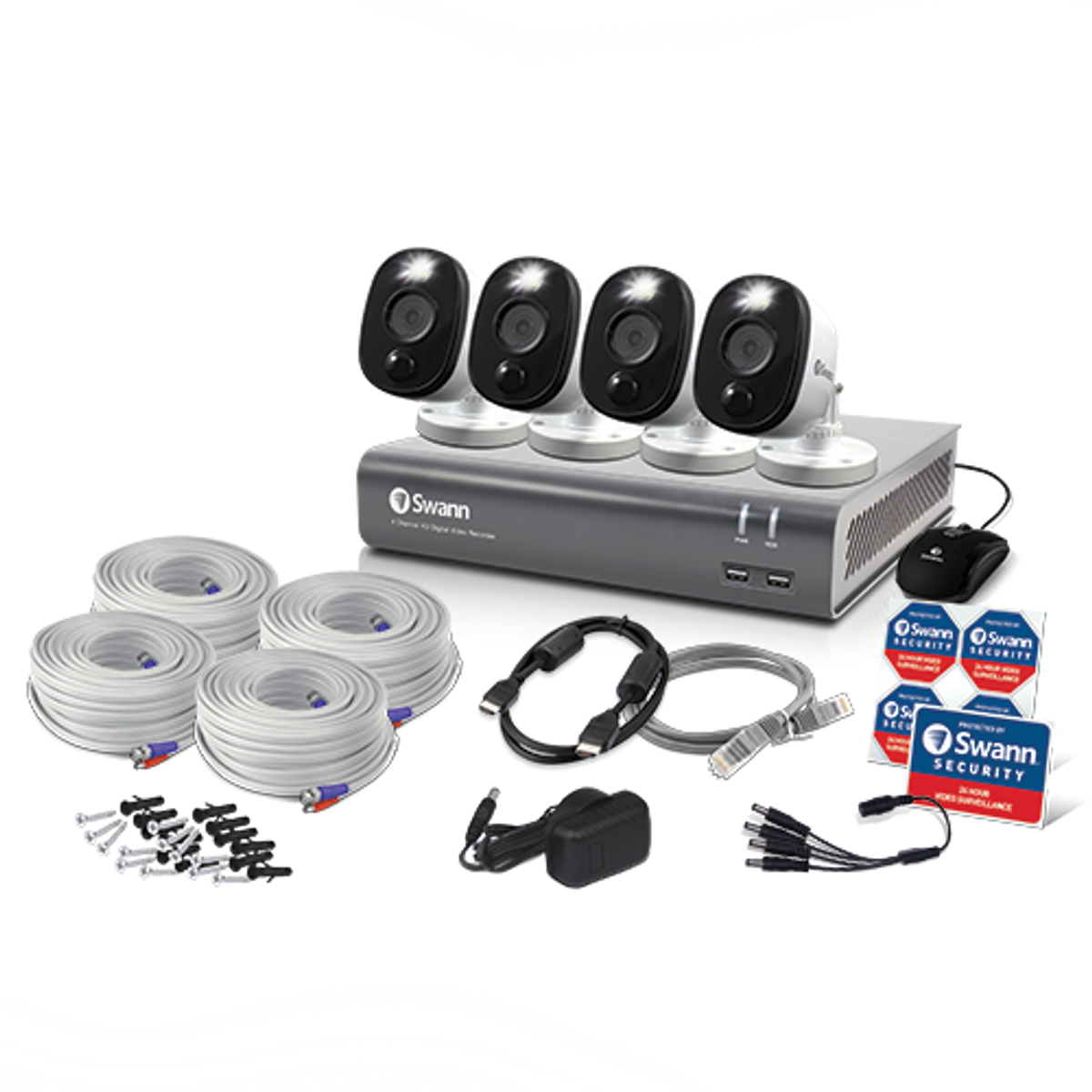 Swann 4 Camera 4 Channel 1080p FHD 1TB DVR Wired Security System