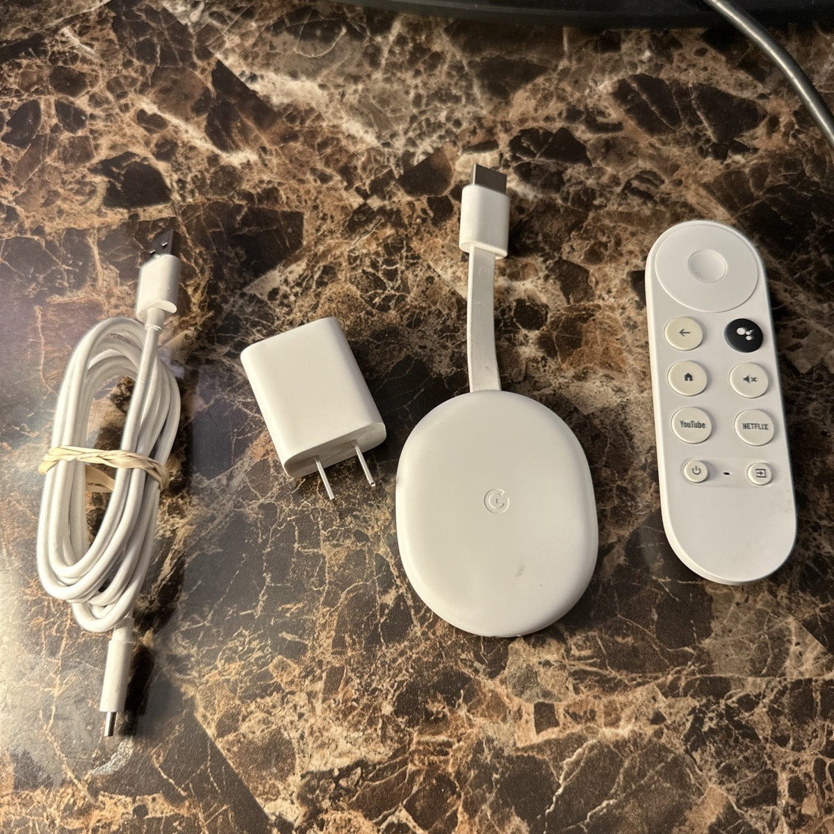 Google Chromecast 4k model GZRNL Original Remote And Cables | eBay