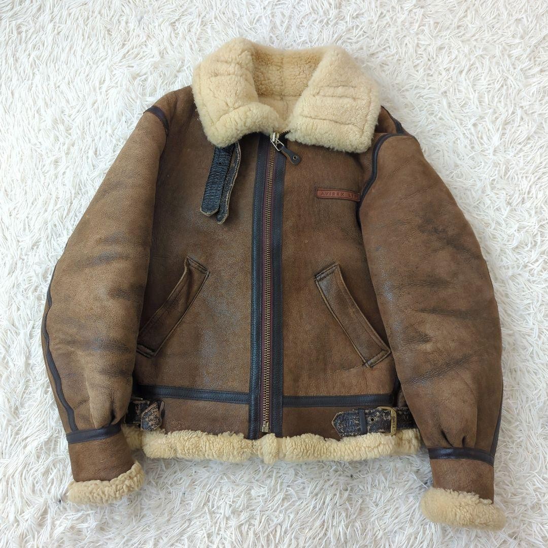 AVIREX Type B-3 Real Mouton Bomber Lamb Leather Flight Jacket