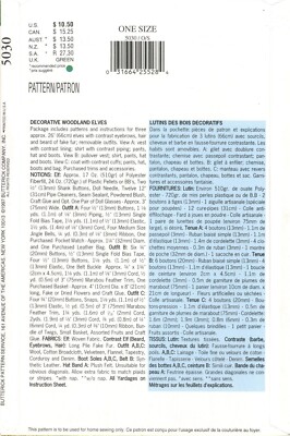 Butterick 5030 Decorative Woodland Elves Santa Claus & Clothing