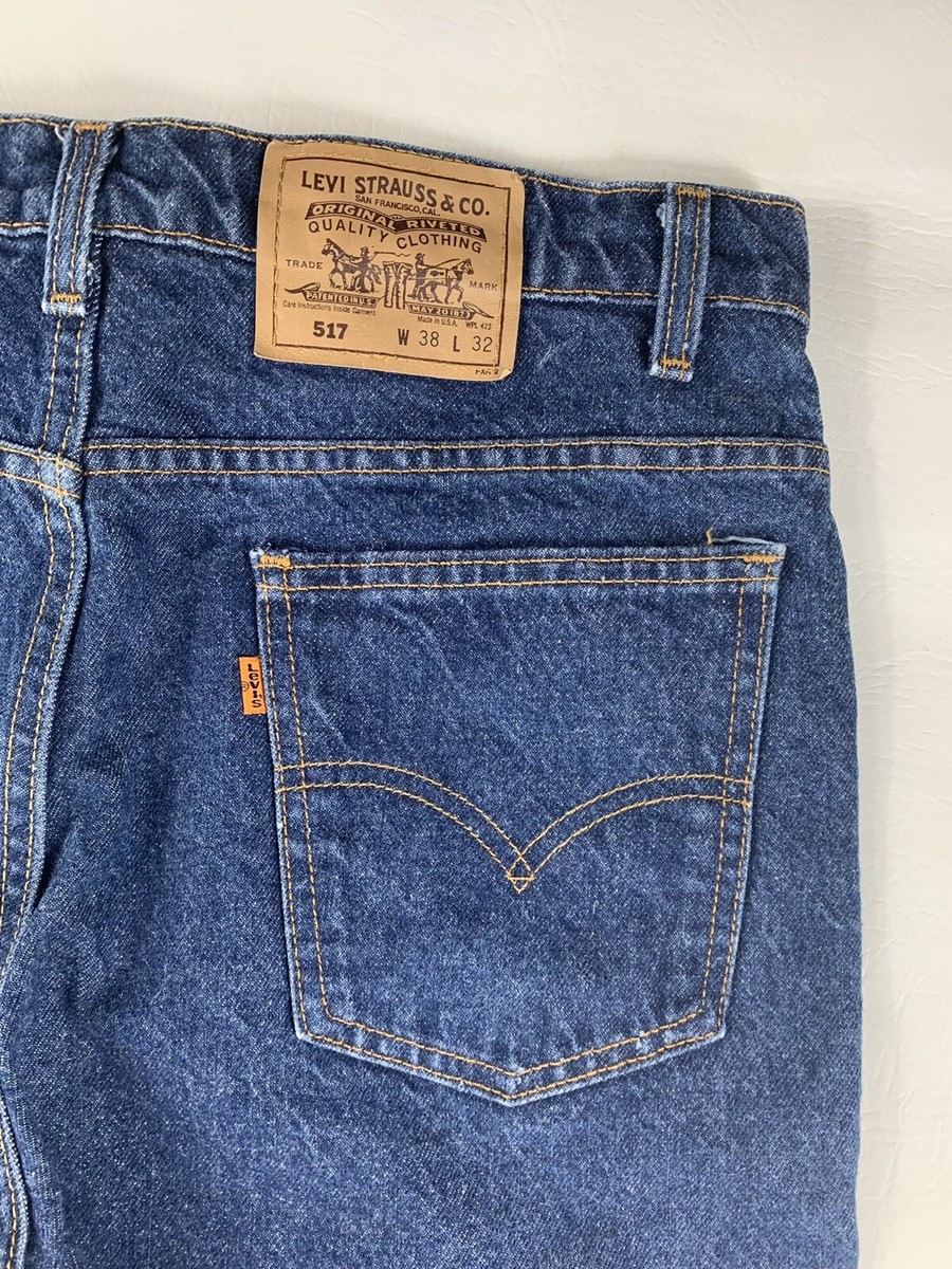 Vintage Levi's 517 (40517-0215) Orange Tab Jeans Made In USA