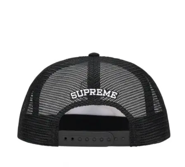 Supreme Pin Up Mesh Back 5 Panel Hat FW22 Black Snapback Trucker