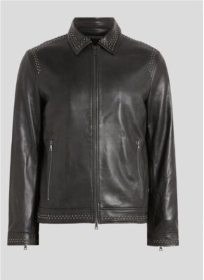 john varvatos レザージャケット 黒 ブルゾン 50 john varvatos レザー