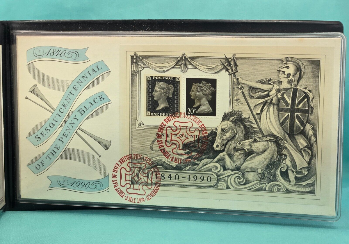 使用済切手 1枚セット ペニーBLACK,1ペニーブル、10 ペニーレッド