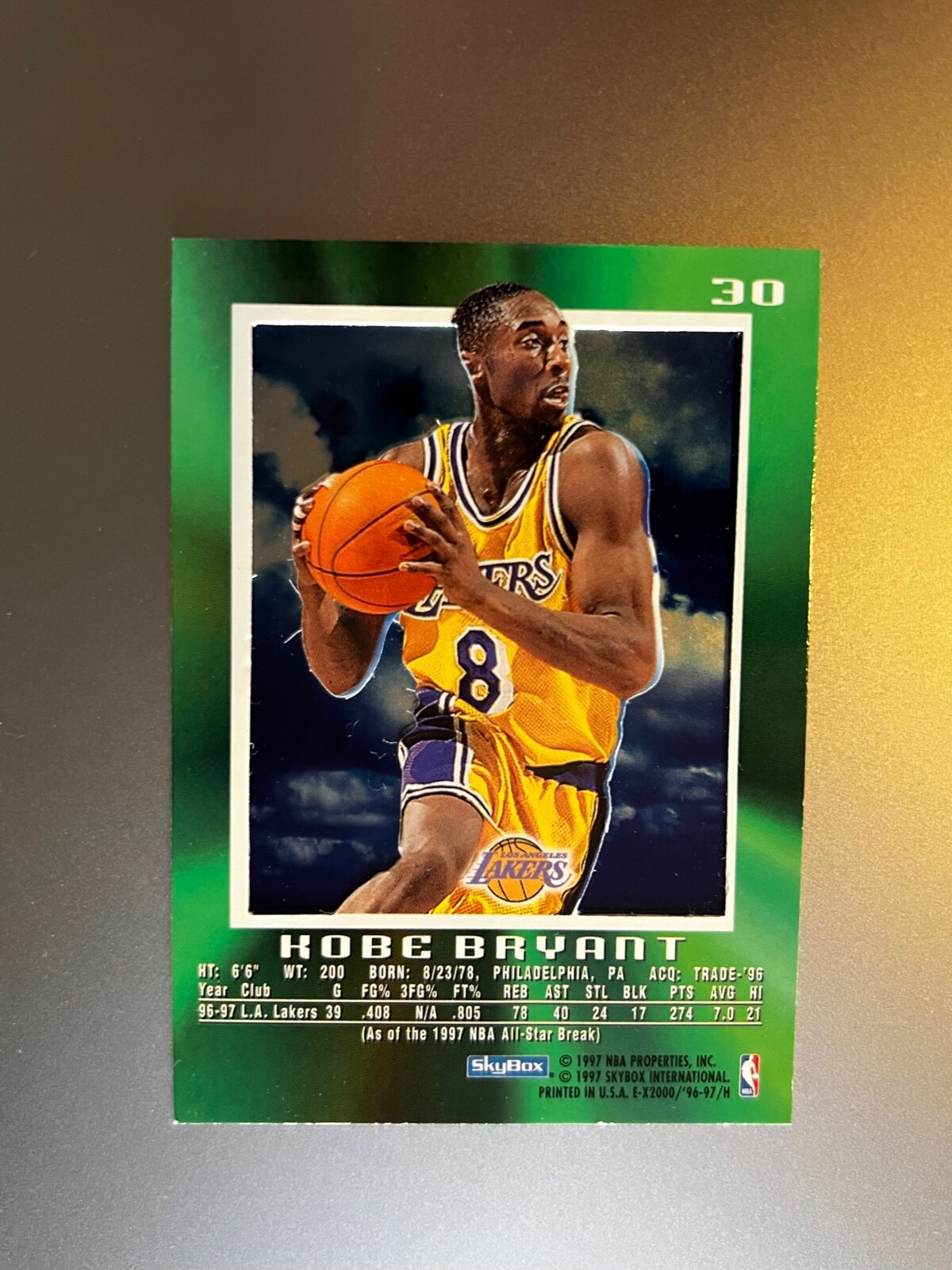 1996 Skybox E-X2000 Star Date 2000 #3 RC 1996 Skybox E-X2000 Kobe