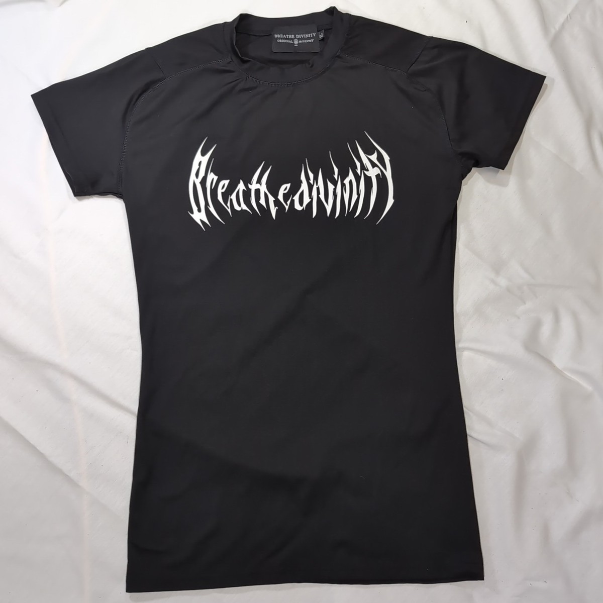 Breathe Divinity Mens Compression Shirt Size XL Black Dark Gothic