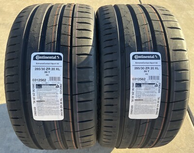 TWO NEW 285/30ZR20 Continental ExtremeContact Sport 02 Tires Like