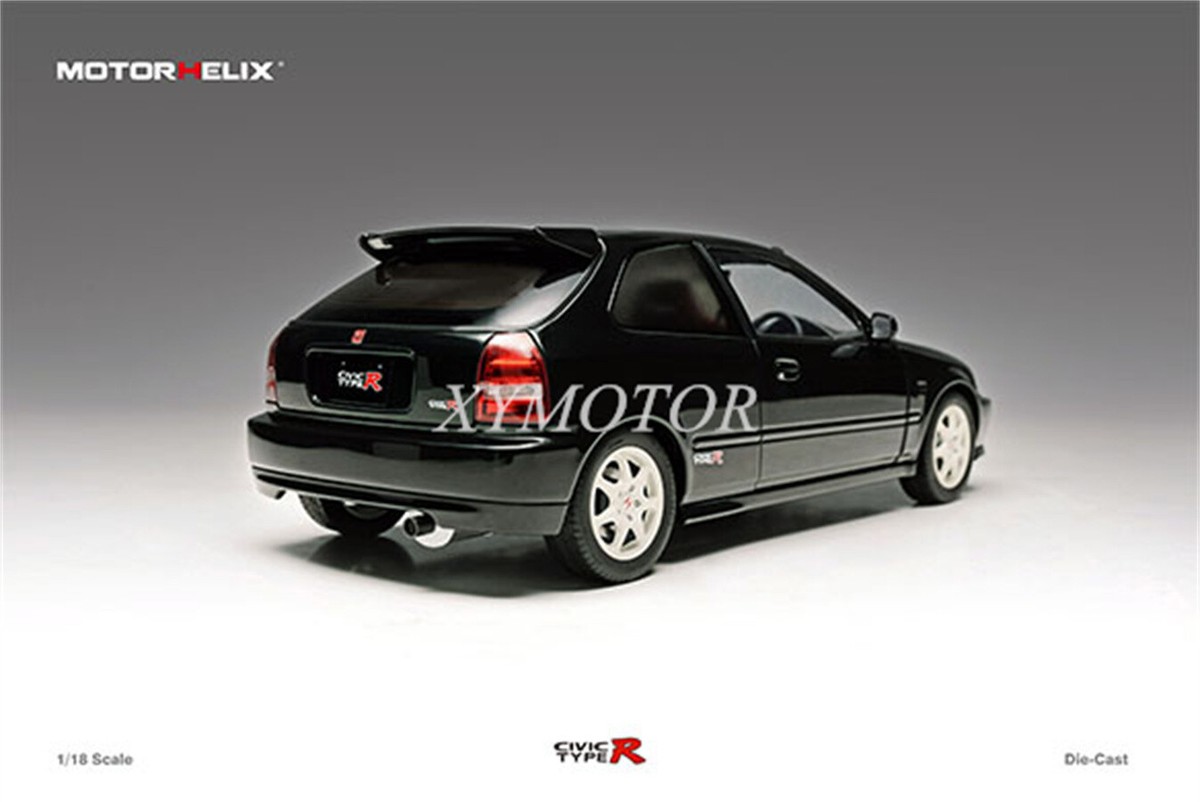 Motorhelix 1/18 Honda Civic Type R EK9-120 Model Car Black/White