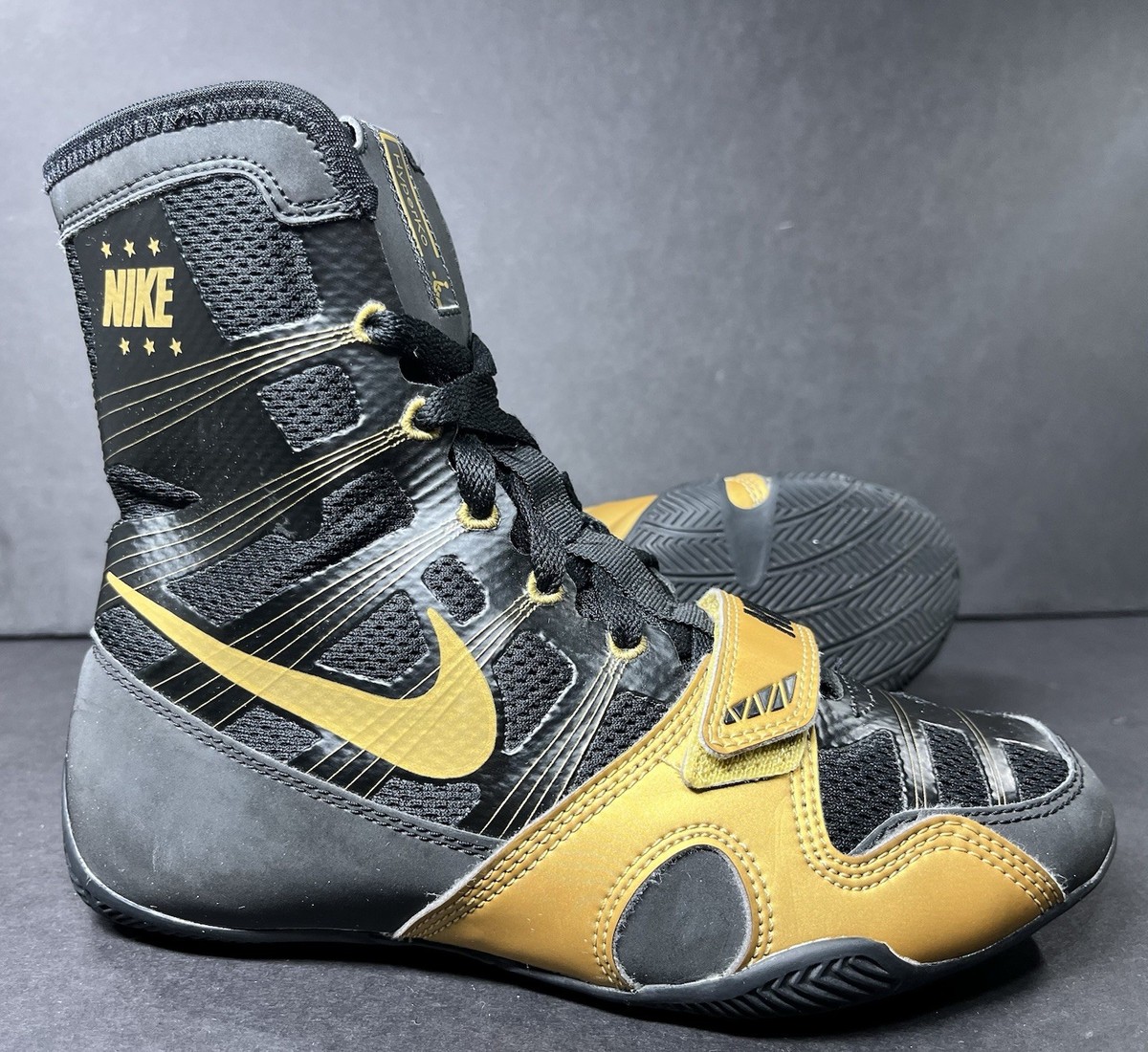 Nike Hyperko 1 Black Gold Boxing Boots Canelo Mayweather Size Men