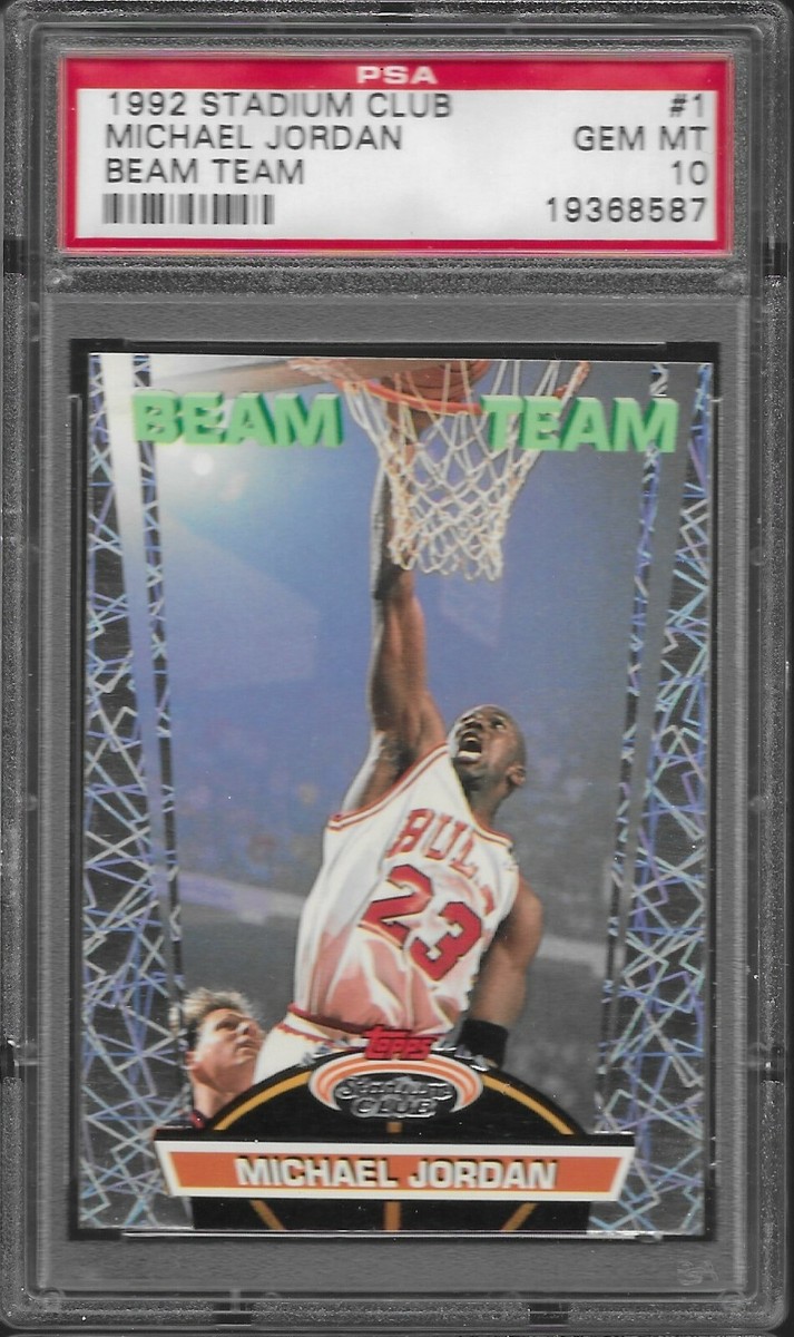 1992 92 - 93 TOPPS STADIUM CLUB BEAM TEAM MICHAEL JORDAN PSA 10 #1