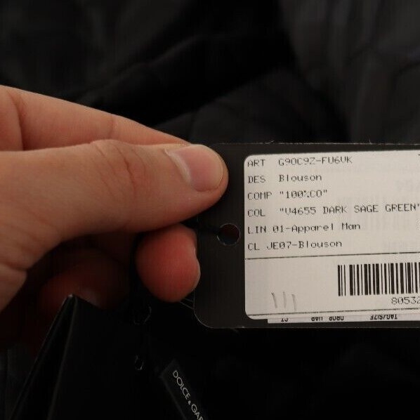 DOLCE & GABBANA Jacket Green Cotton DG Love Blouson Coat IT52/US42