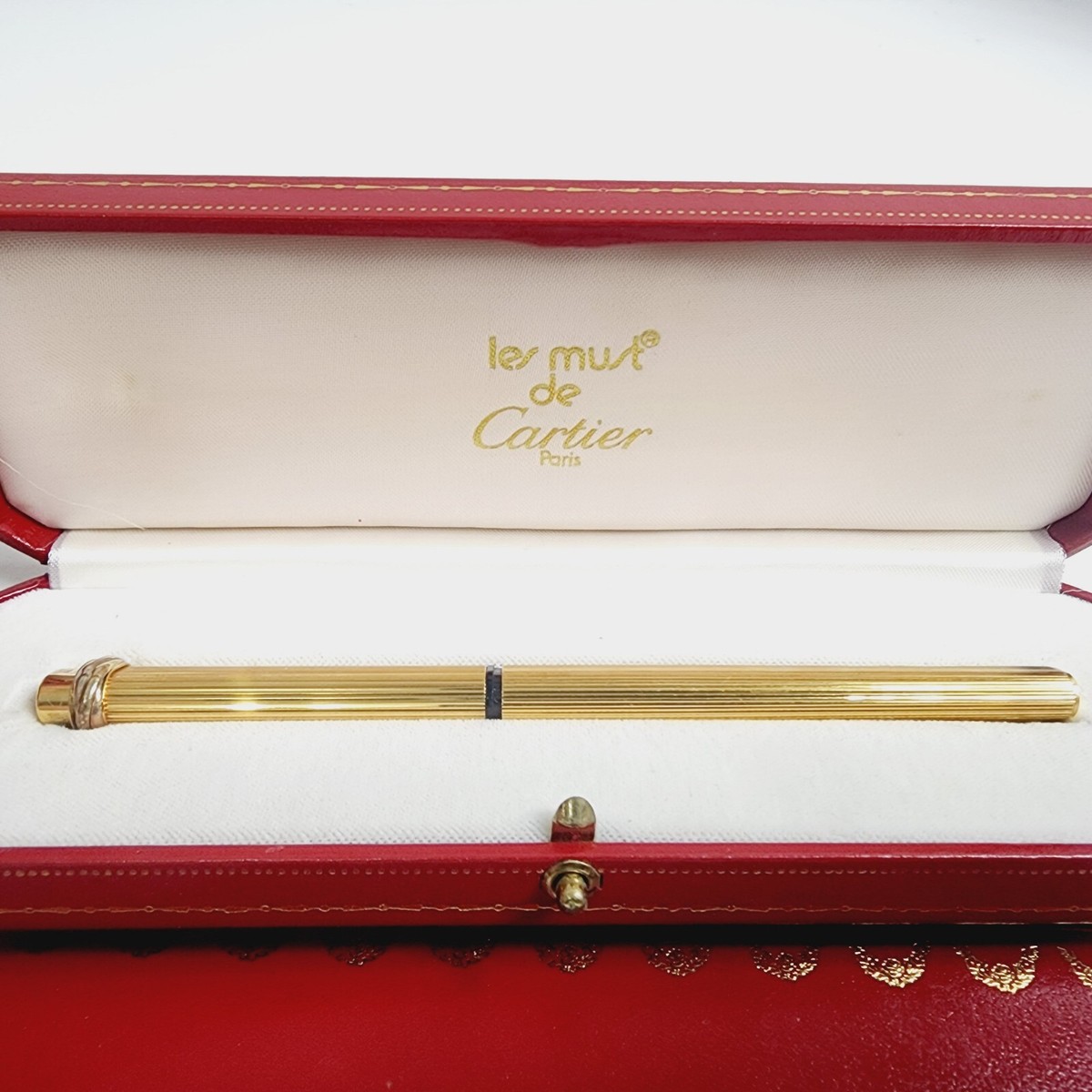 Vintage les must de Cartier Gold-Toned Rectangular Trinity Ball