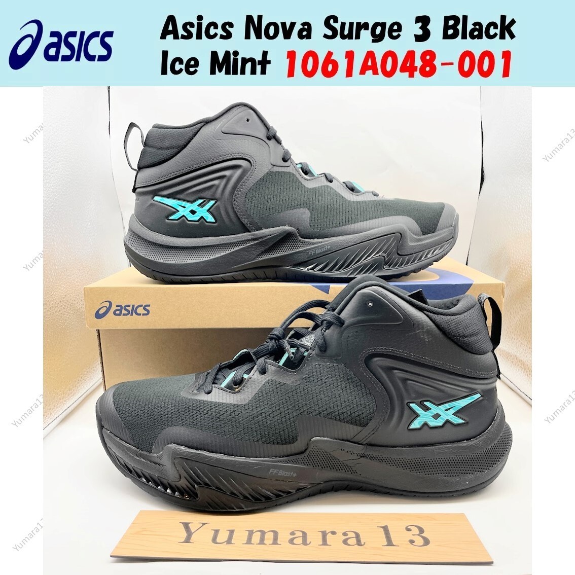 Asics Nova Surge 3 Black Ice Mint 1061A048-001 Men's Size | eBay