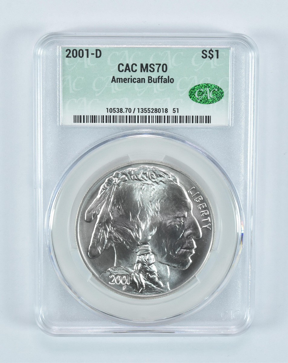 2001-D Buffalo Commemorative Silver Dollar MS70 CAC CACg | eBay
