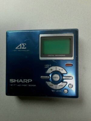 SHARP MD-DR7 1BitMD Portable Mini Disc Player Blue Good | eBay