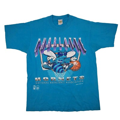 Vintage 90s Magic Johnson T's Charlotte Hornets Hugo Shirt Single