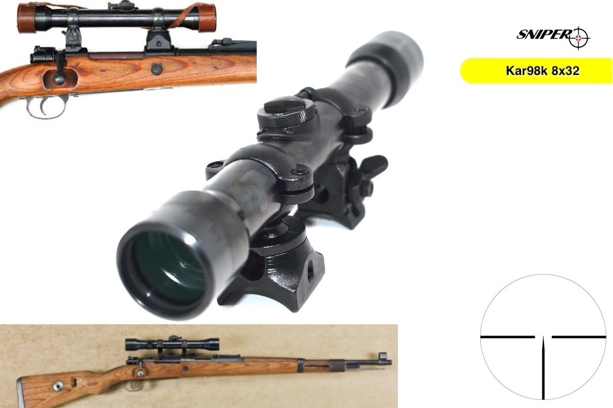 WWII Mauser Kar98k K98 98K Rifle Scope with High Mount K98 German