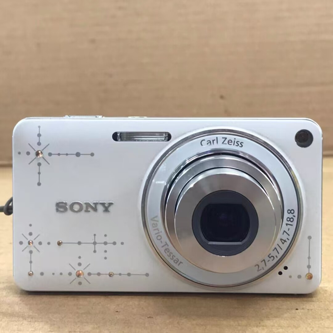 SONY Cyber Shot DSC-W350D 14.1MP Digital Camera Rhinestone white