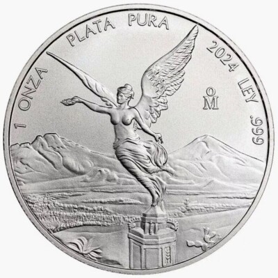 2024 Mexico 1 Onza Silver Libertad 1 oz .999 Fine Silver BU - In