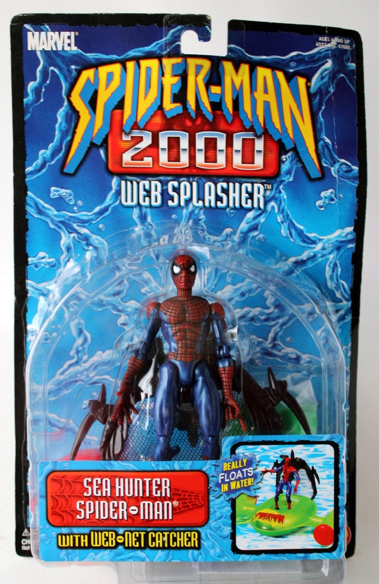RARE SPIDERMAN 2000 WEB SPLASHER SEA HUNTER SPIDER MAN FIGURE TOY