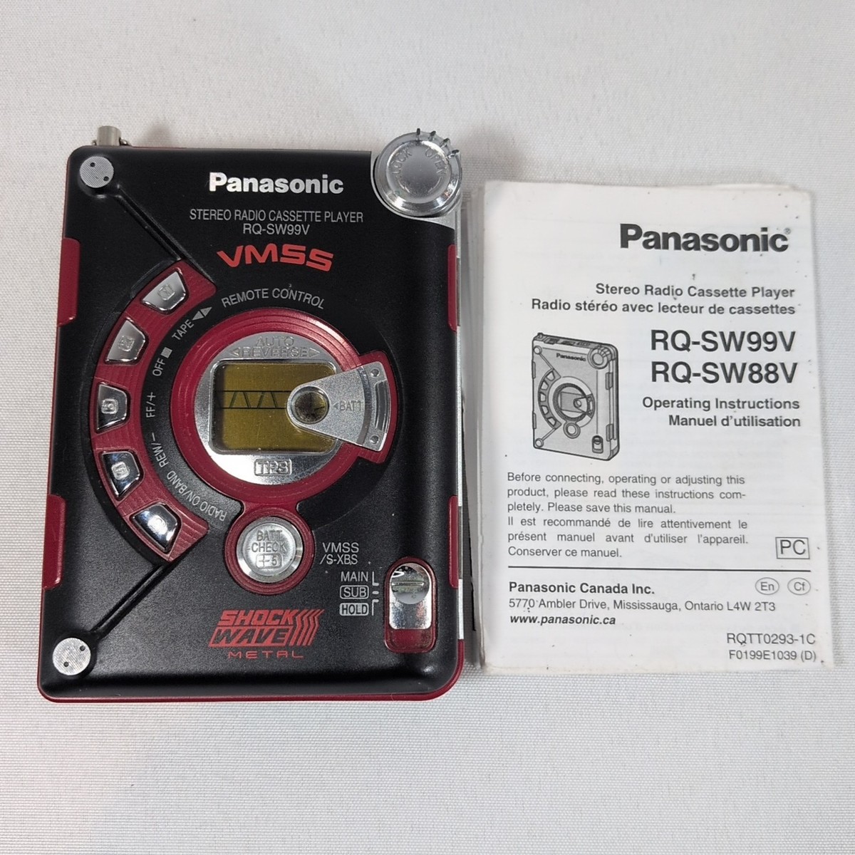 Panasonic RQ-SW99V Shock Wave Metal Stereo Radio Cassette Player