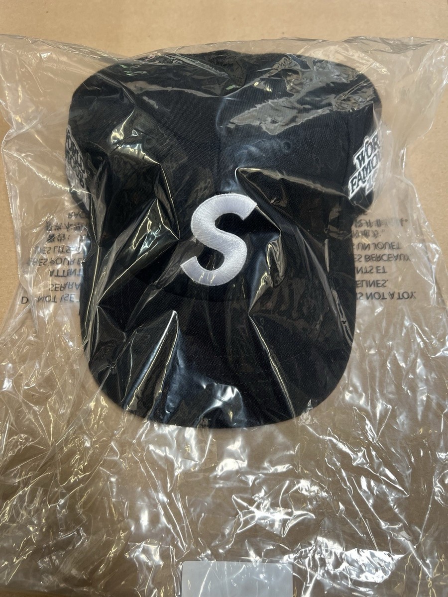 SS25 Supreme World Famous S Logo 6 Panel Cap Hat Black 2025 | eBay