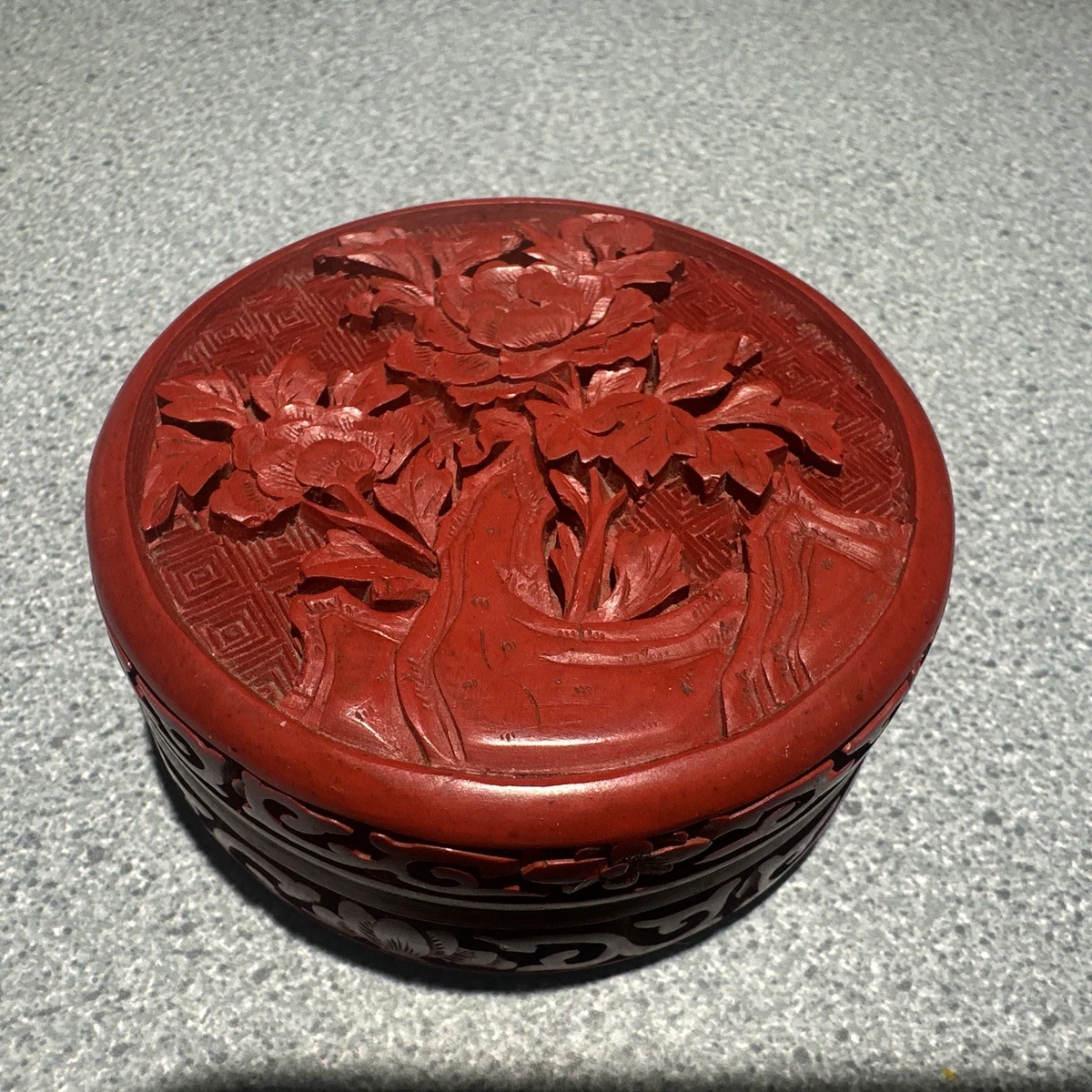 古董中国雕漆在中式古董盒子| eBay