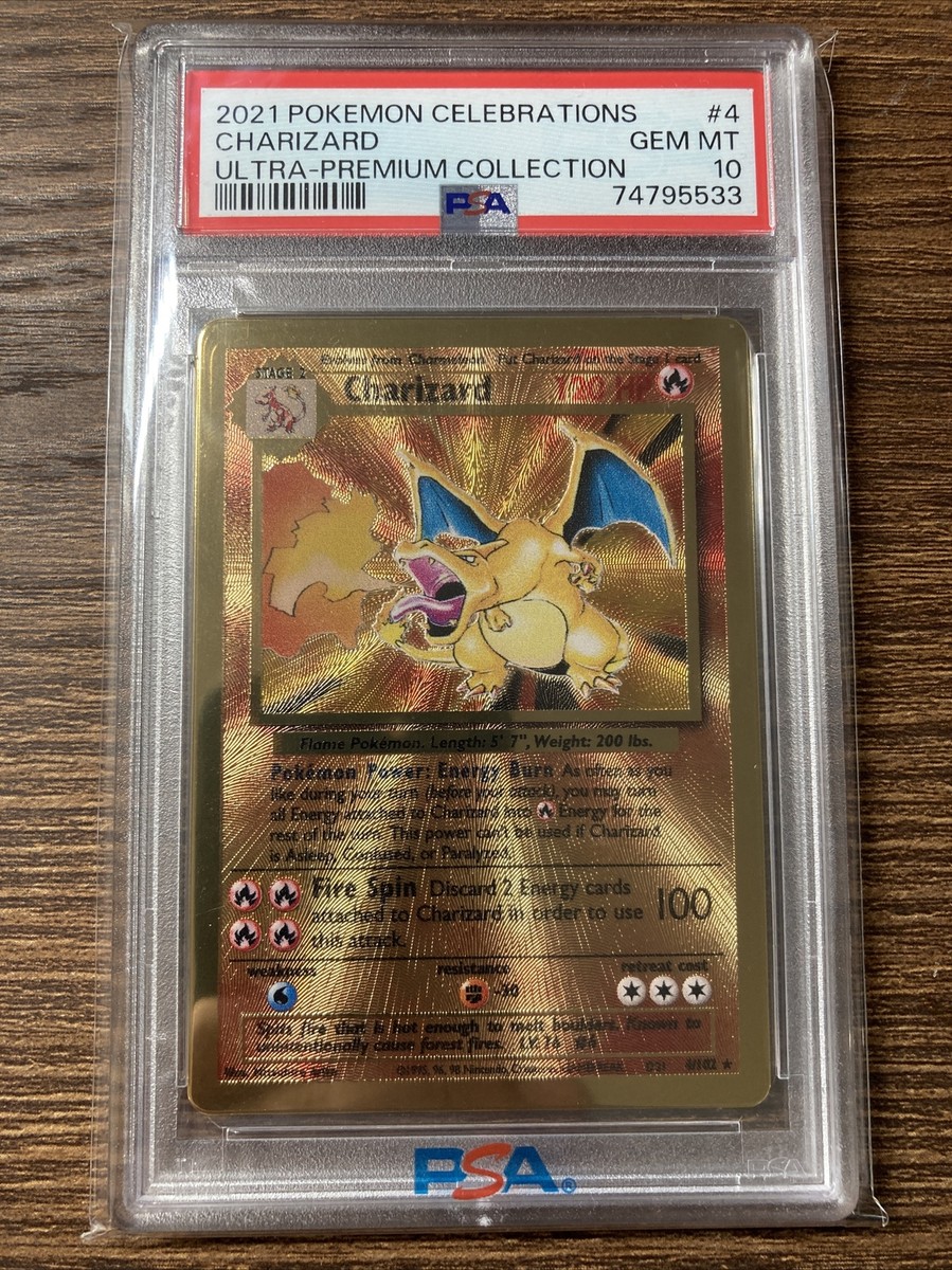 2021 Pokemon Celebrations Metal Gold Charizard 4/102 LOW POP PSA